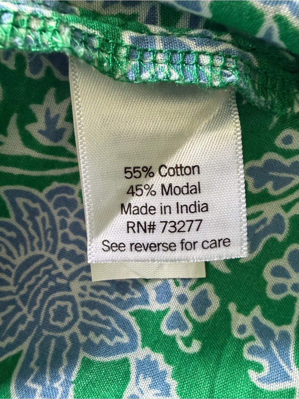 Sonoma Green Floral Cap-Sleeve V-Neck Top - Picture 7 of 7